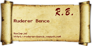 Ruderer Bence névjegykártya